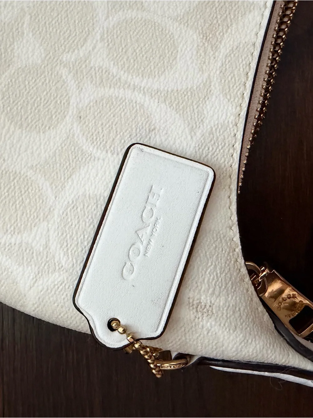 Coach ~ mini payton shoulder bag in white signature canvas